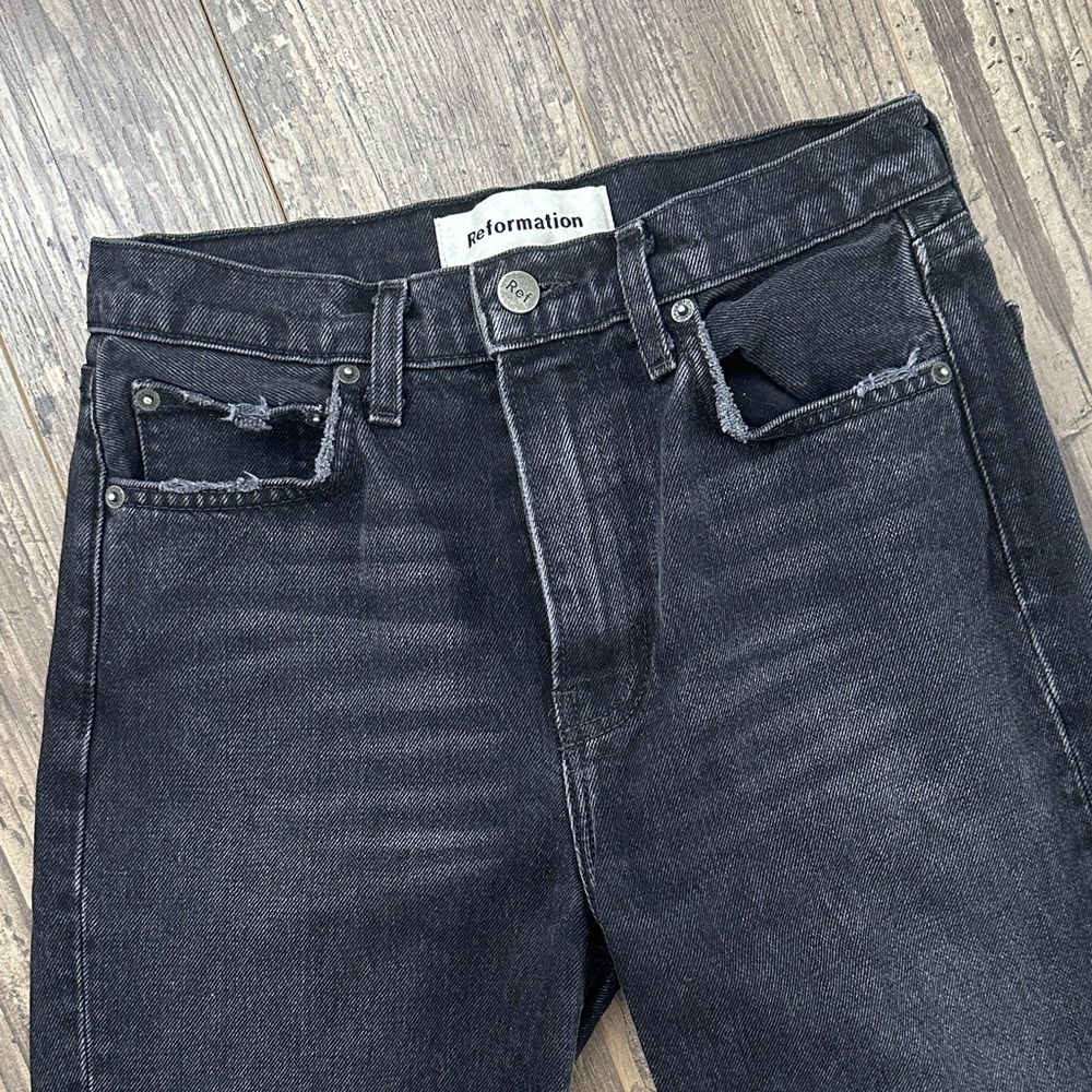 Reformation Charcoal Denim Pants